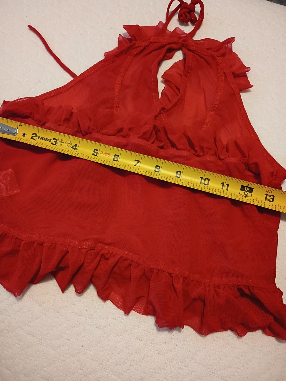 Red Ruffle Halter Top - Picture 2 of 4